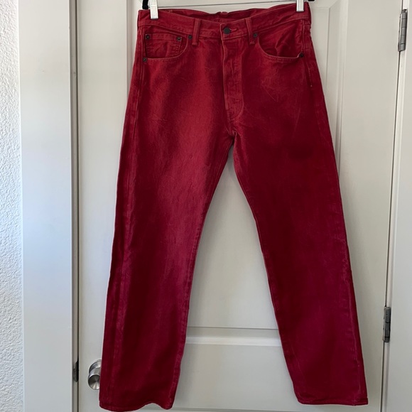 Levi’s 501XX men’s red jeans
